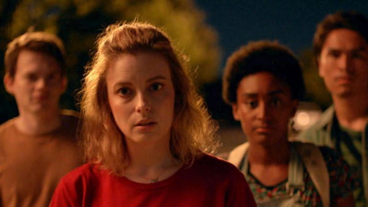 Gillian Jacobs (front center) is a disillusioned writer who returns to her alma matter in Kris Rey's 'I Used to Go Here'.