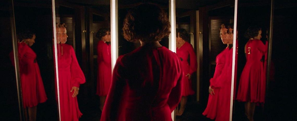 Sheila (Marianne Jean-Baptiste) says yes to the dress in Peter Strickland's 'In Fabric'.